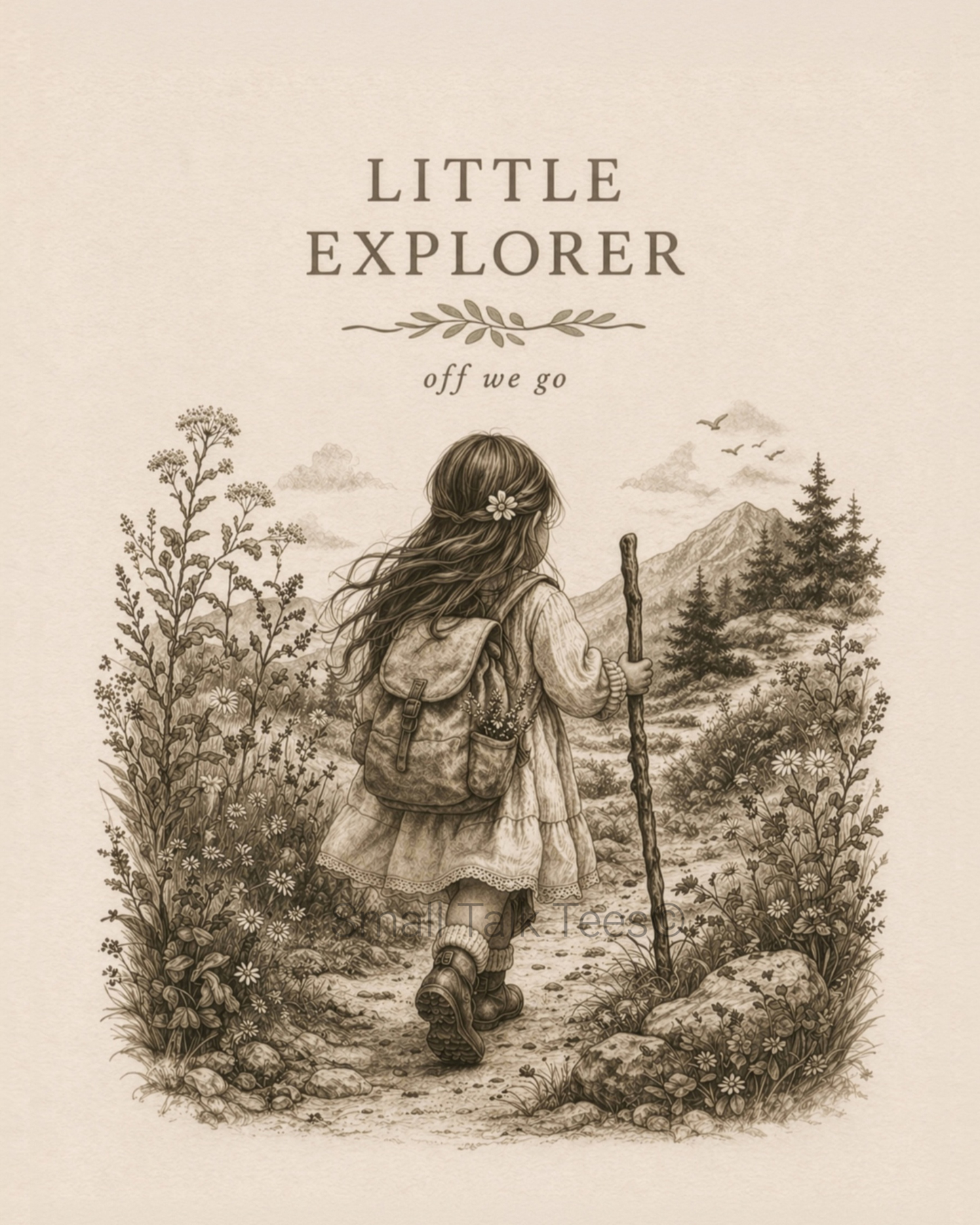 Little Explorer, Dark Haired Girl - Printable Wall Art