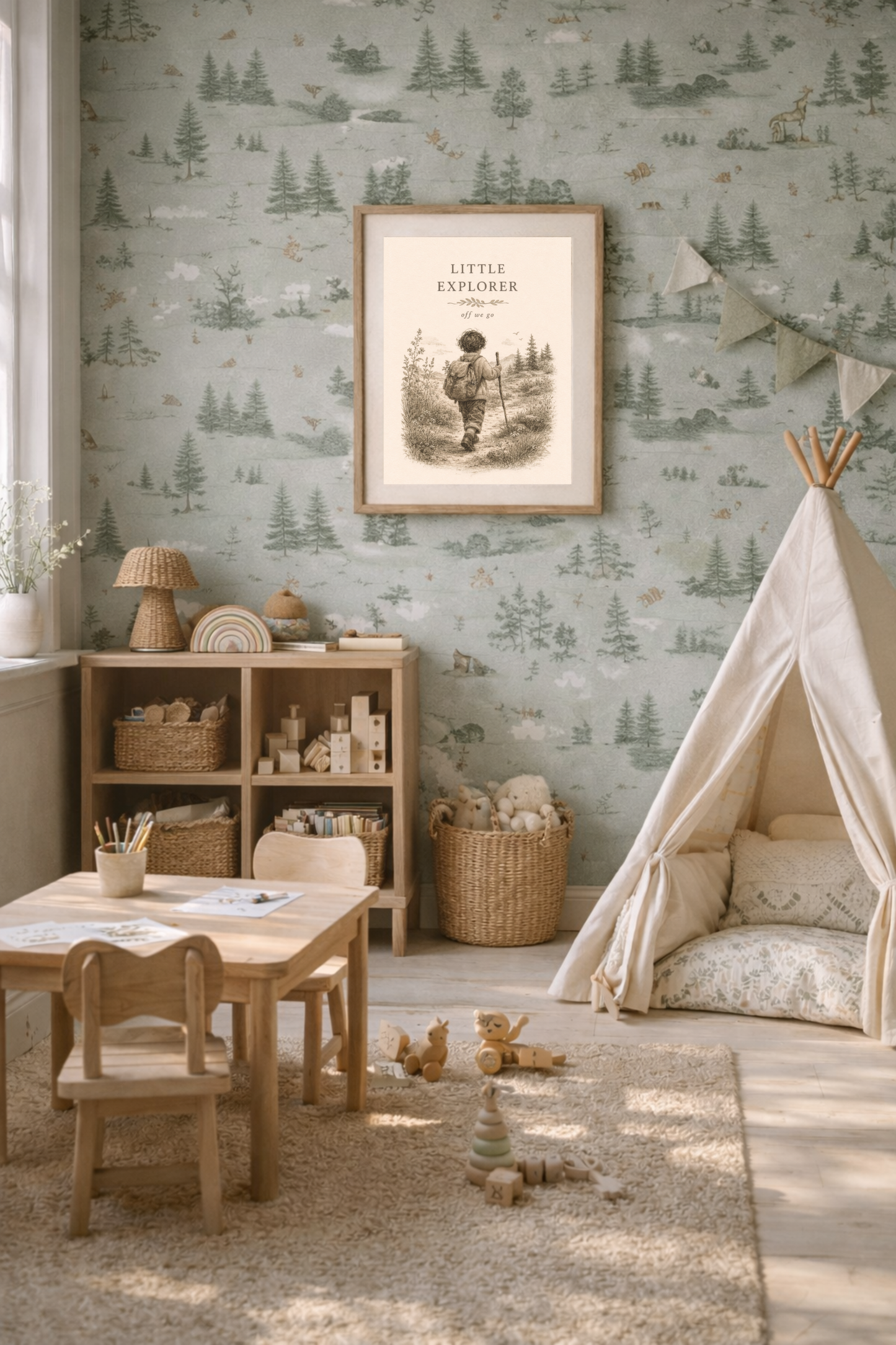 Little Explorer, Dark Haired Boy - Printable Wall Art