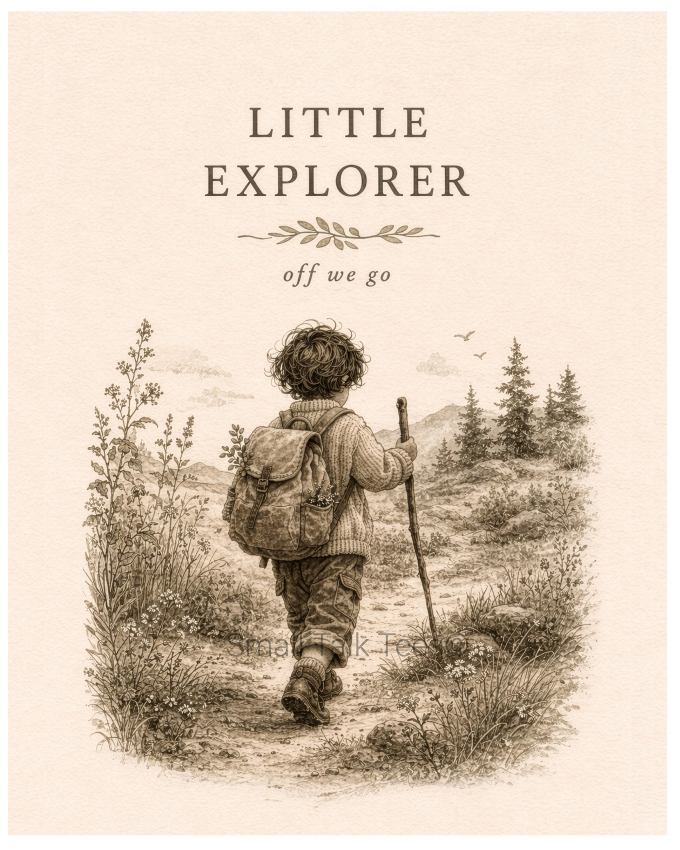 Little Explorer, Dark Haired Boy - Printable Wall Art