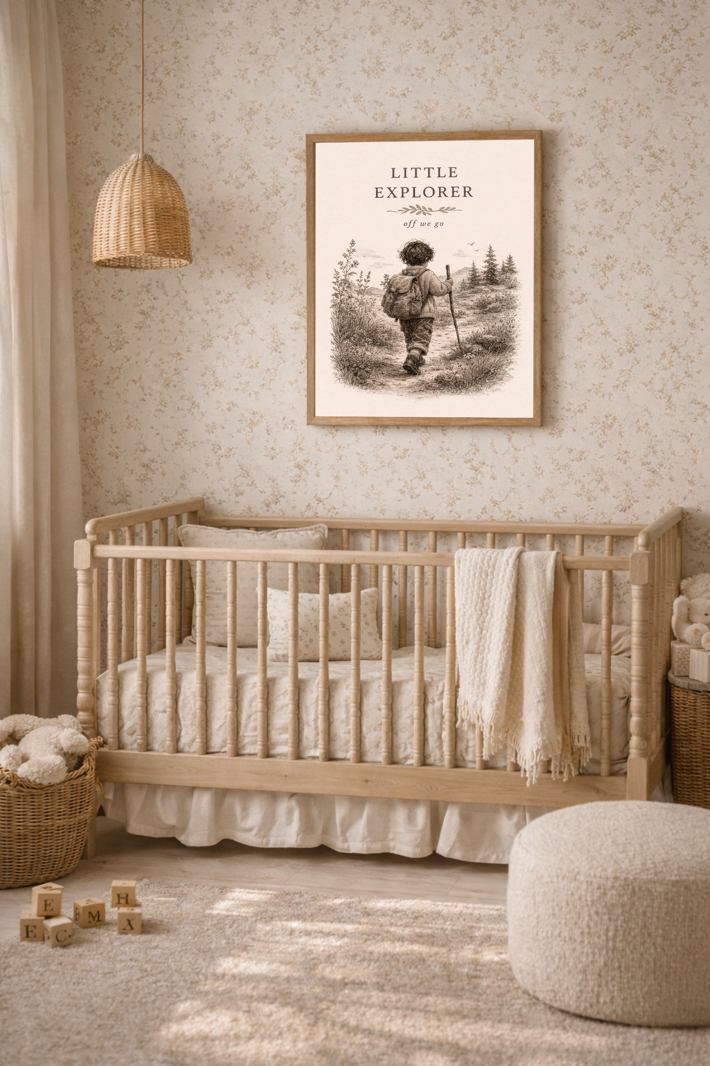 Little Explorer, Dark Haired Boy - Printable Wall Art